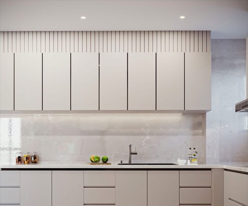 Linear handle‑less kitchen